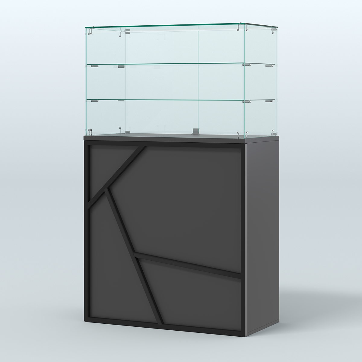 Торговый прилавок высокий серии ЛОФТ - АЛЬФА №3 Черный