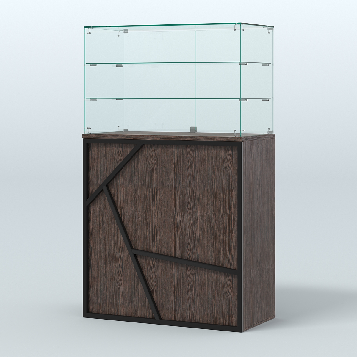 Торговый прилавок высокий серии ЛОФТ - АЛЬФА №3 Дуб Венге