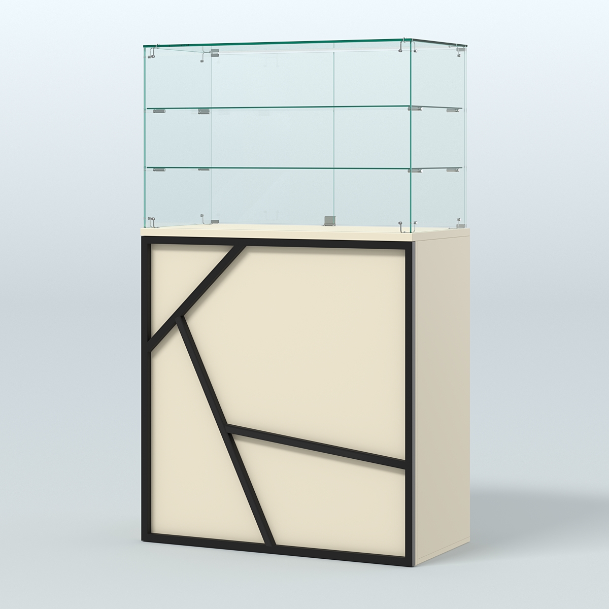 Торговый прилавок высокий серии ЛОФТ - АЛЬФА №3 Крем Вайс