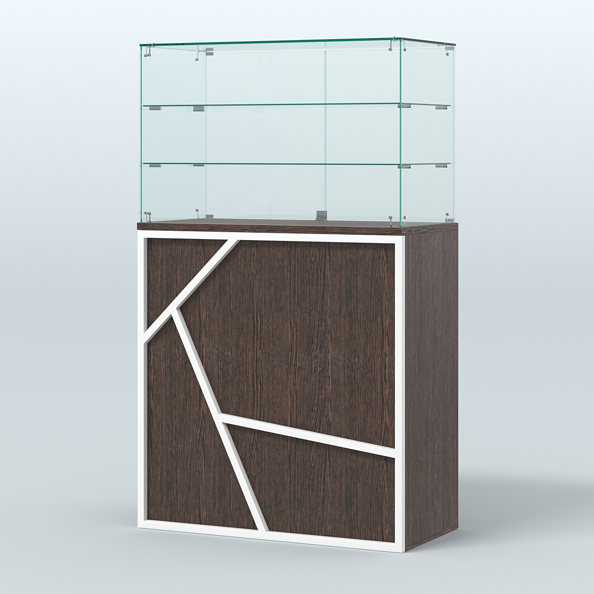 Торговый прилавок высокий серии ЛОФТ - АЛЬФА №3 Дуб Венге + Белый