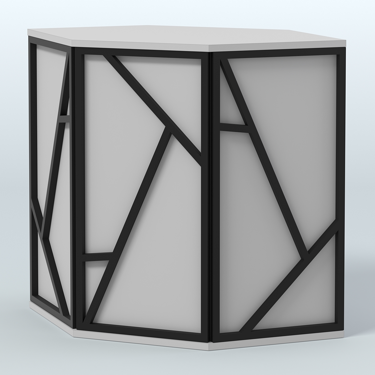 Торговый стол-прилавок шестигранный серии ЛОФТ - АЛЬФА №22 Серый