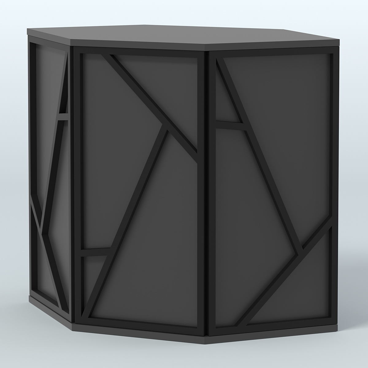 Торговый стол-прилавок шестигранный серии ЛОФТ - АЛЬФА №22 Черный