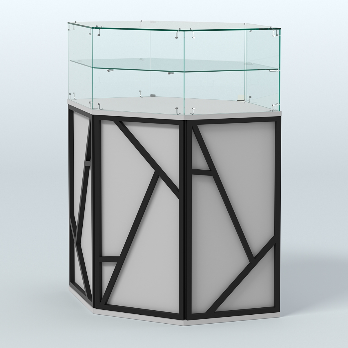 Торговый прилавок с одной полкой серии ЛОФТ - АЛЬФА  №7 Серый