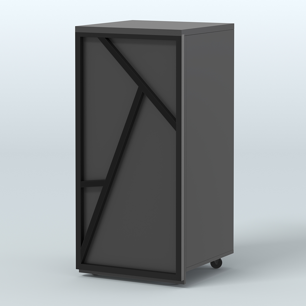 Торговый прилавок под кассу выкатной серии ЛОФТ - АЛЬФА №2 Черный