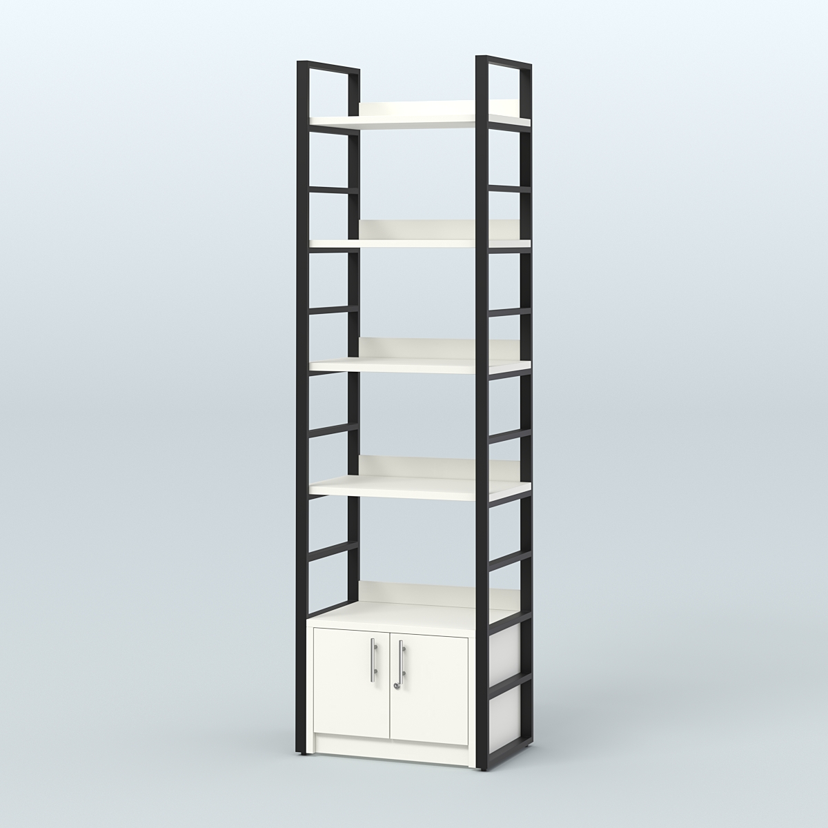 Торговый стеллаж малый STRONG - АЛЬФА №1 Белый