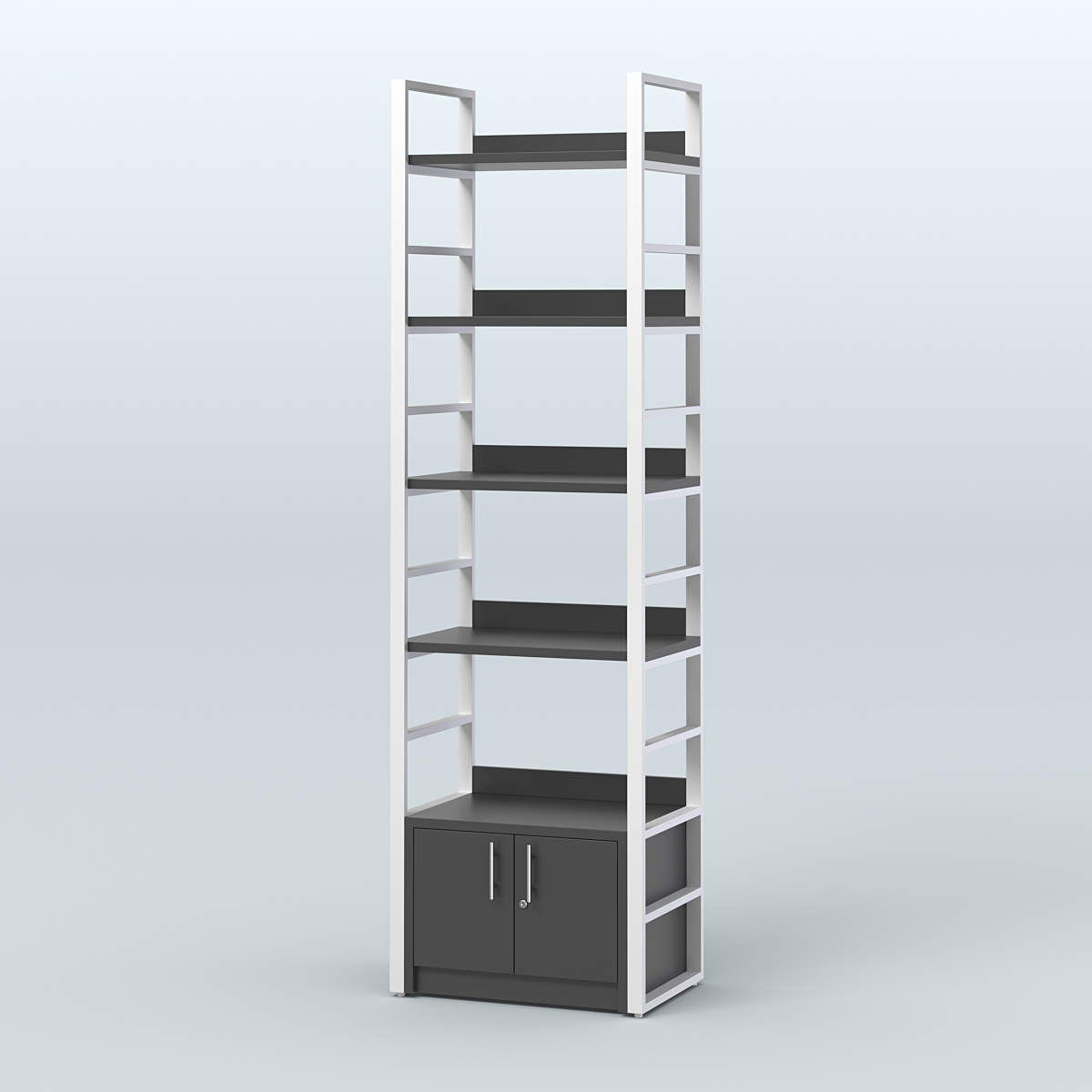 Торговый стеллаж малый STRONG - АЛЬФА №1 Черный и Белый