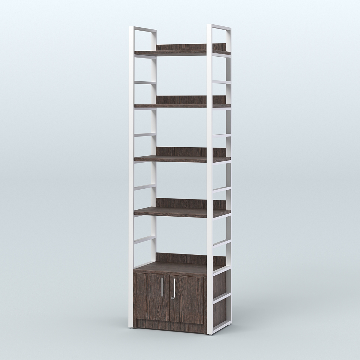 Торговый стеллаж малый STRONG - АЛЬФА №1 Дуб Венге + Белый