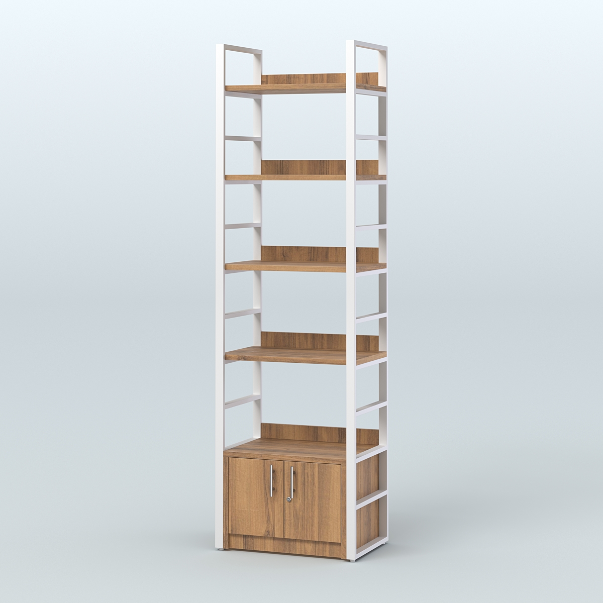 Торговый стеллаж малый STRONG - АЛЬФА №1 Орех + Белый