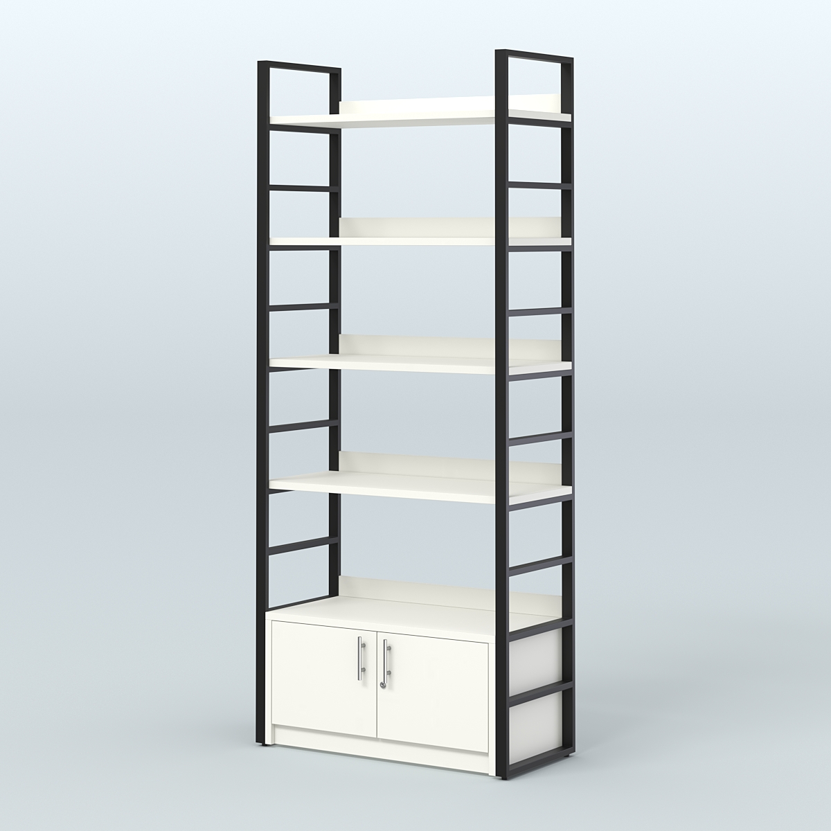 Торговый стеллаж средний STRONG - АЛЬФА №2 Белый