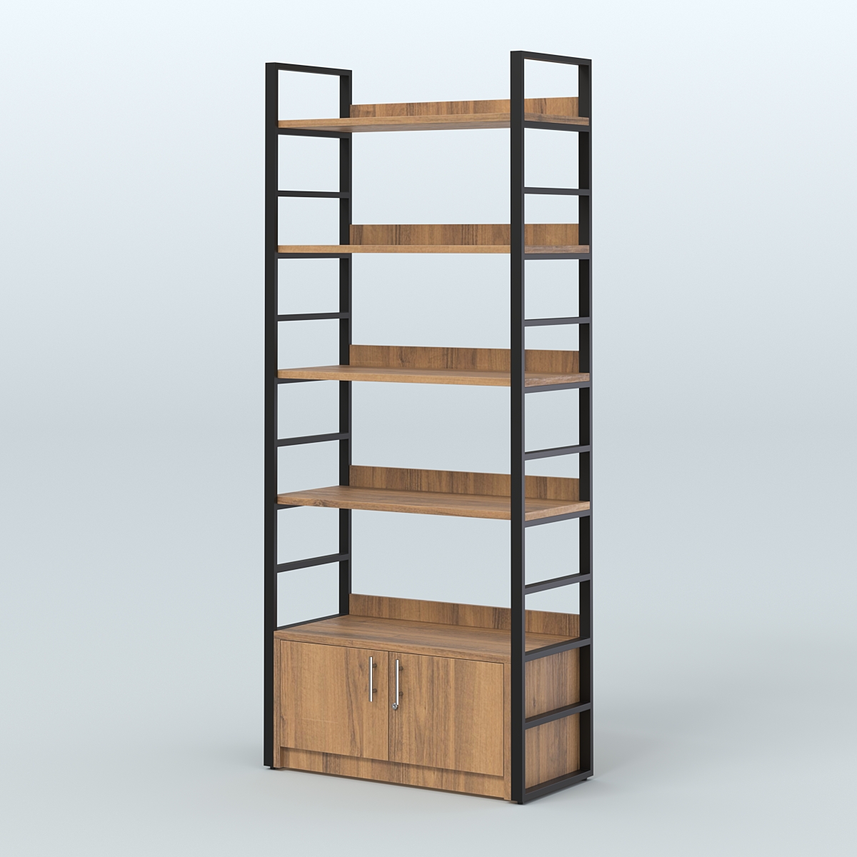 Торговый стеллаж средний STRONG - АЛЬФА №2 Орех