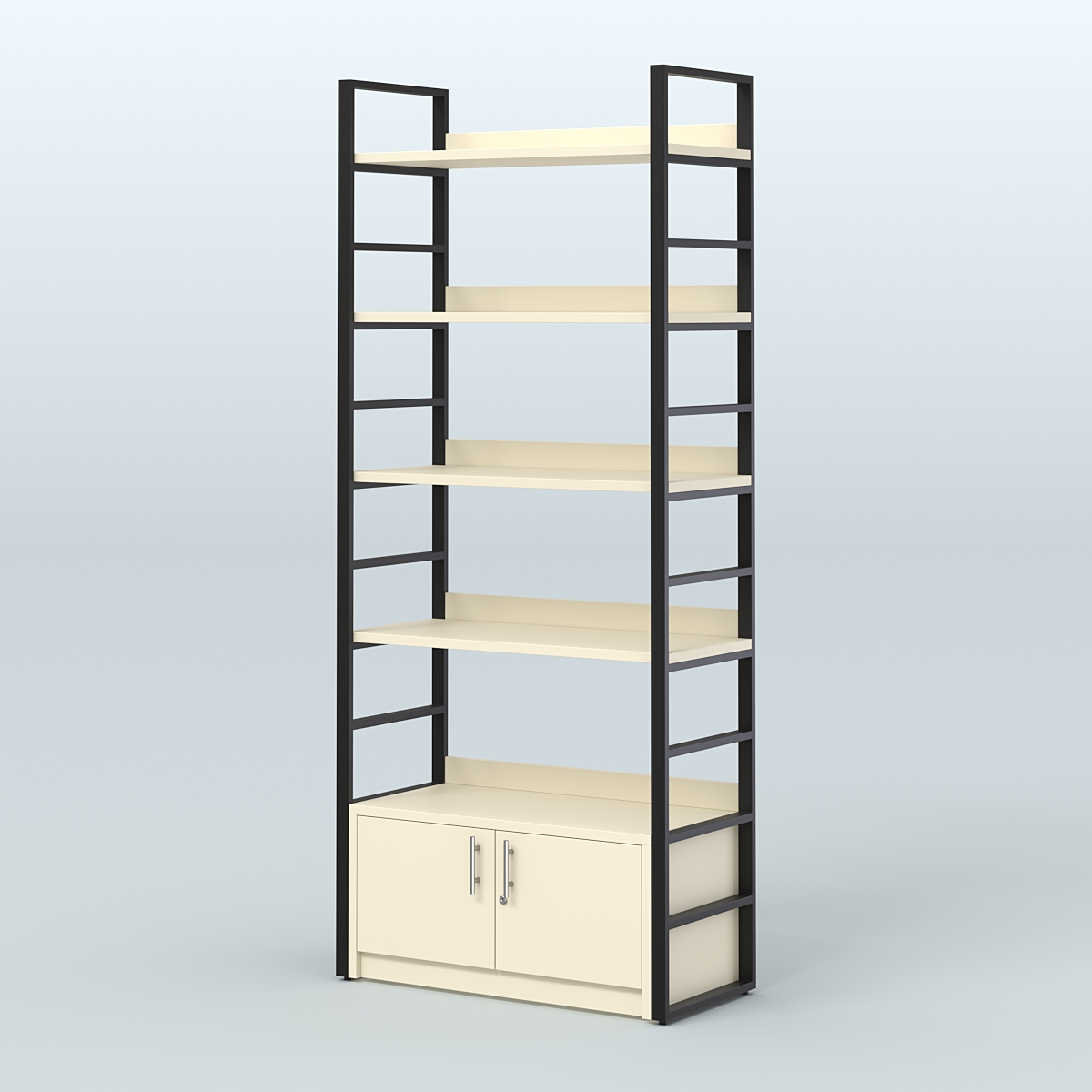 Торговый стеллаж средний STRONG - АЛЬФА №2 Крем Вайс