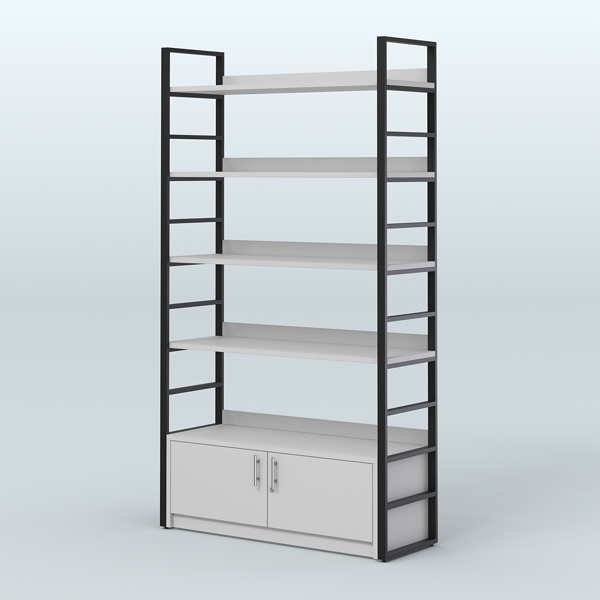 Торговый стеллаж большой STRONG - АЛЬФА №3 Серый