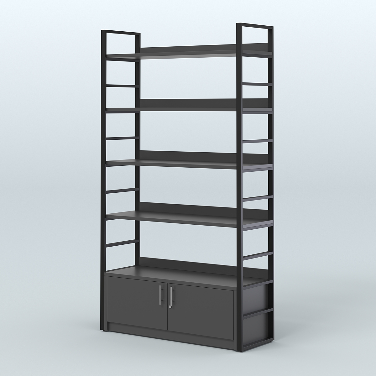 Торговый стеллаж большой STRONG - АЛЬФА №3 Черный