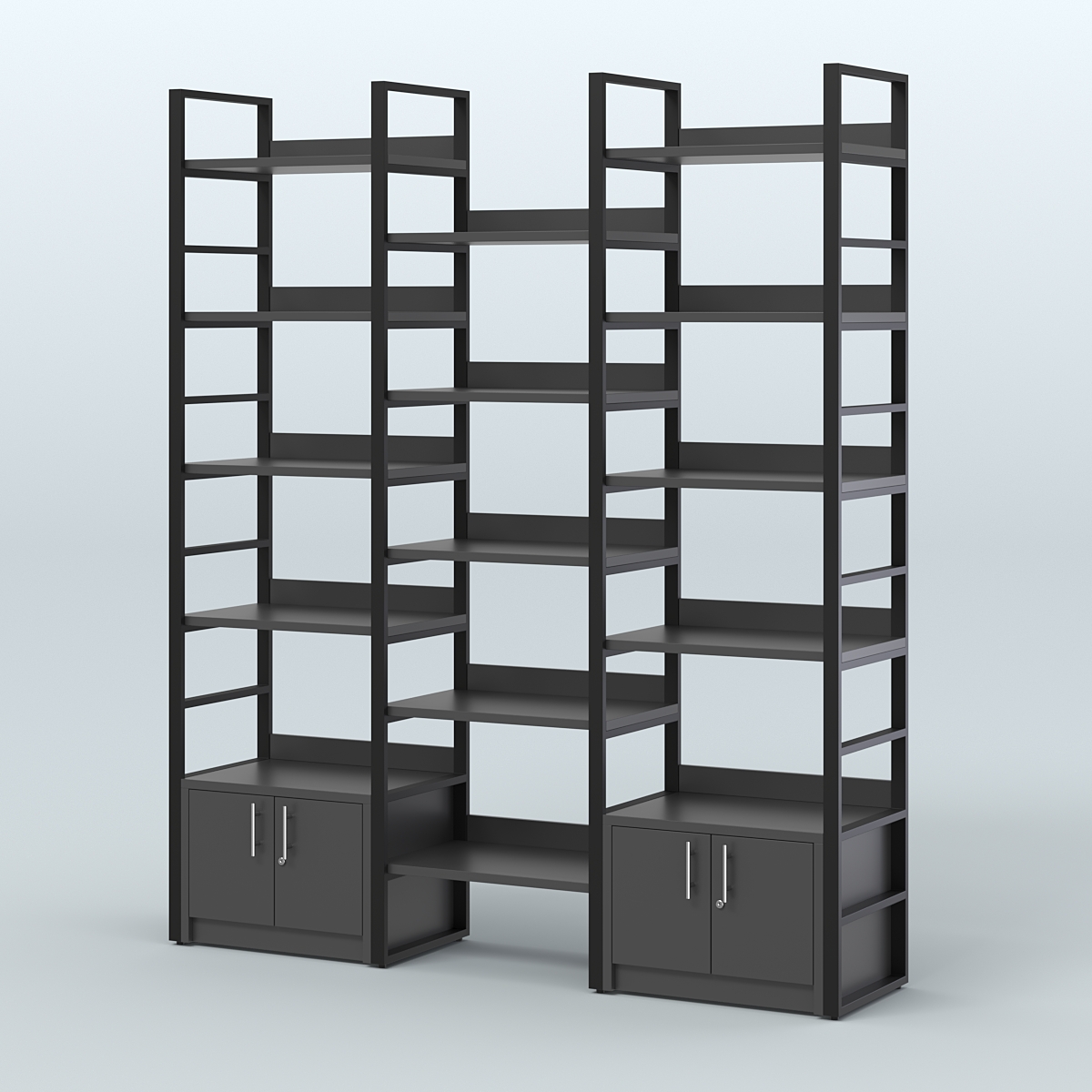 Комбо стеллажей с полками STRONG - АЛЬФА №1 (1960 мм) Черный