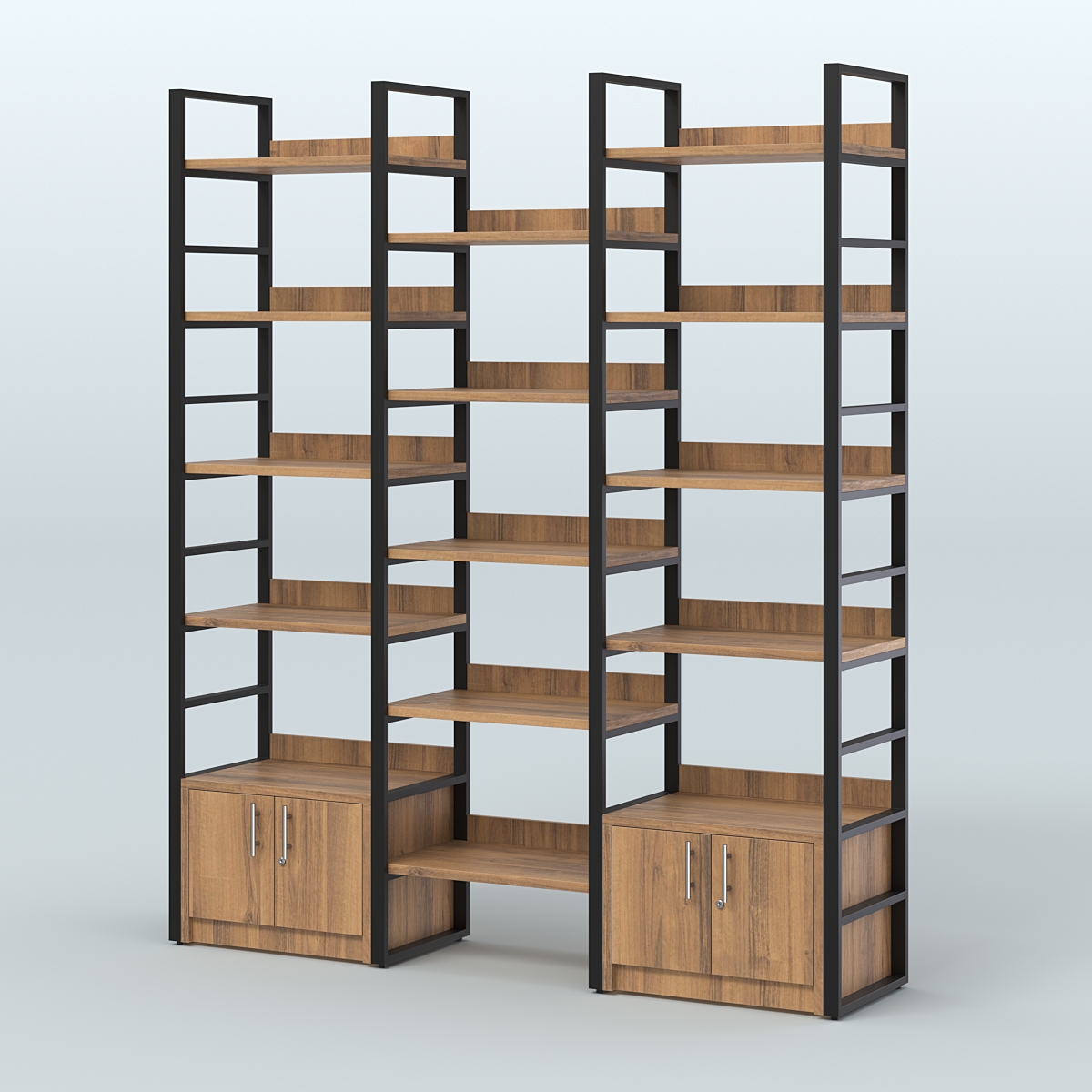 Комбо стеллажей с полками STRONG - АЛЬФА №1 (1960 мм) Орех