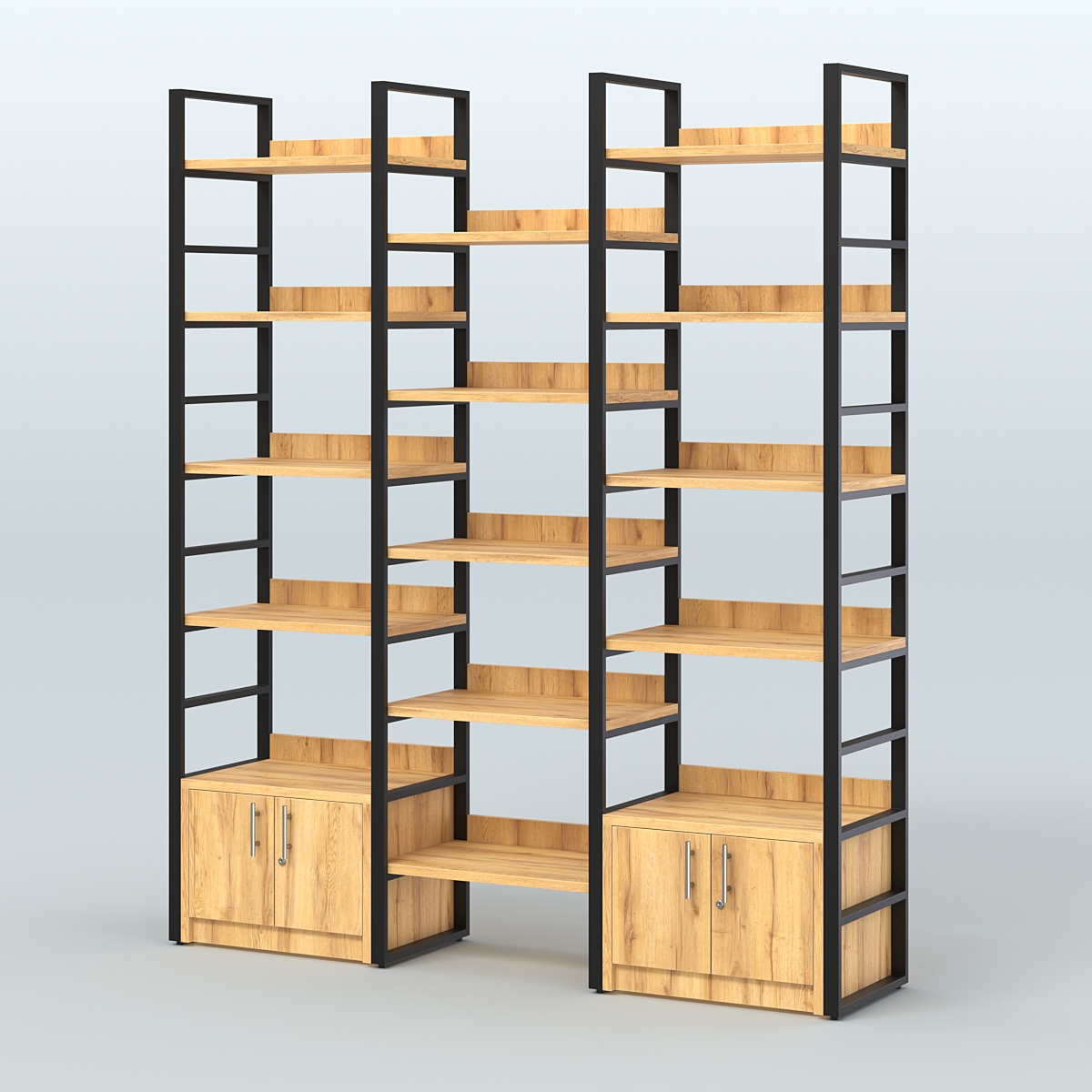 Комбо стеллажей с полками STRONG - АЛЬФА №1 (1960 мм) Дуб Золотистый