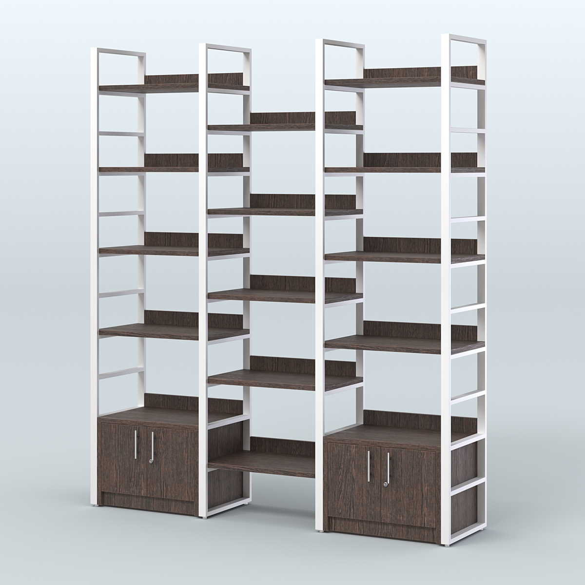 Комбо стеллажей с полками STRONG - АЛЬФА №1 (1960 мм) Дуб Венге + Белый