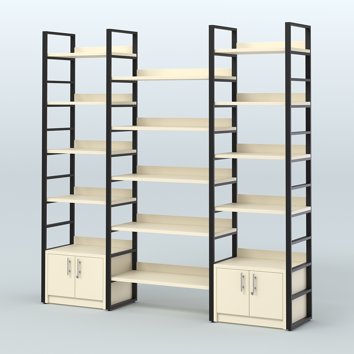 Комбо стеллажей с полками STRONG - АЛЬФА №2 (2260 мм) Крем Вайс