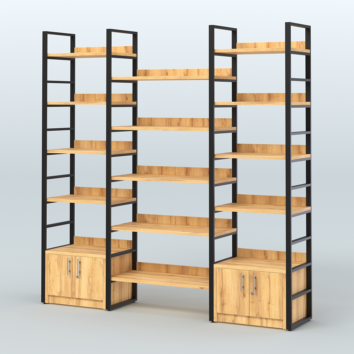 Комбо стеллажей с полками STRONG - АЛЬФА №2 (2260 мм) Дуб Золотистый