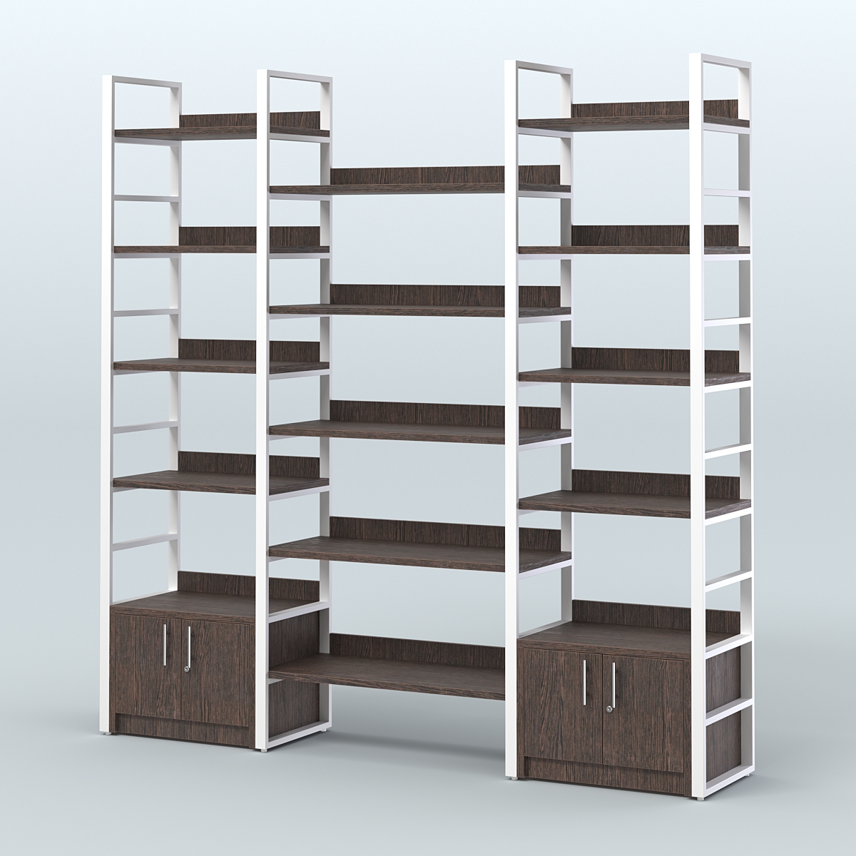 Комбо стеллажей с полками STRONG - АЛЬФА №2 (2260 мм) Дуб Венге + Белый