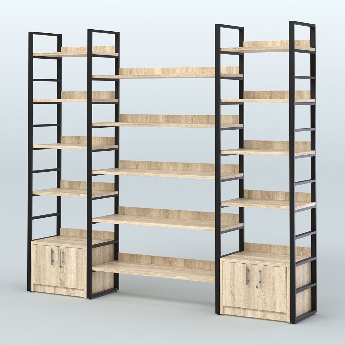 Комбо стеллажей с полками STRONG - АЛЬФА №3 (2560 мм) Дуб Сонома