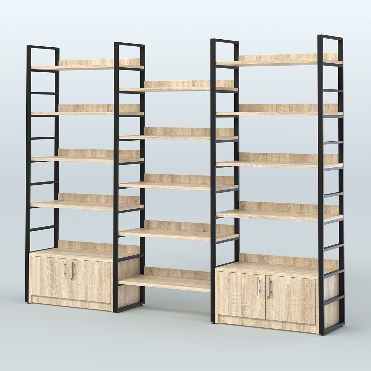 Комбо стеллажей с полками STRONG - АЛЬФА №4 (2860 мм) Дуб Сонома