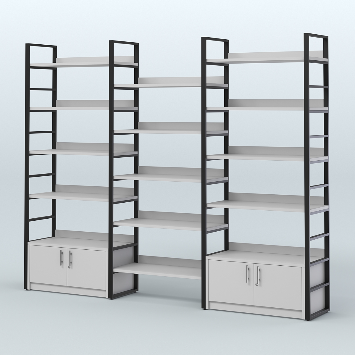Комбо стеллажей с полками STRONG - АЛЬФА №4 (2860 мм) Серый