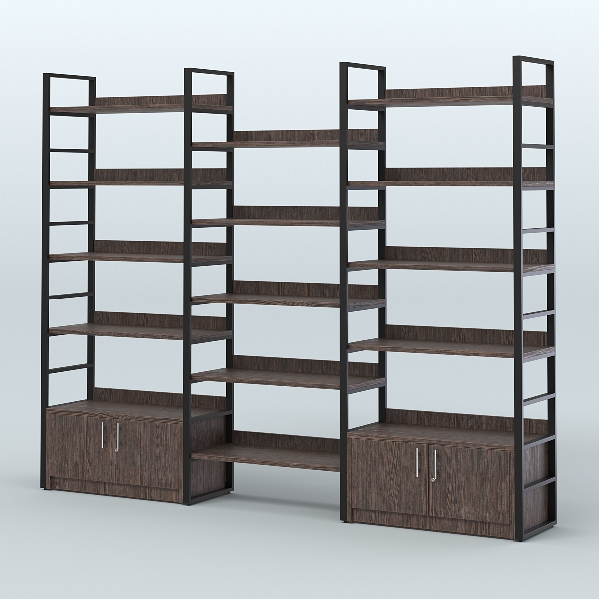 Комбо стеллажей с полками STRONG - АЛЬФА №4 (2860 мм) Дуб Венге