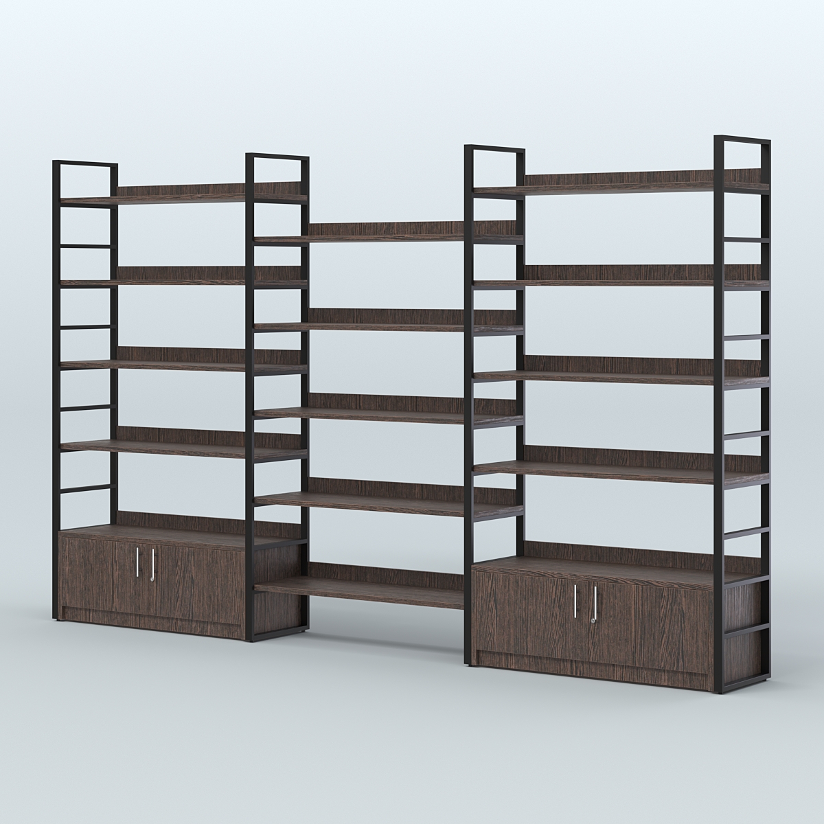 Комбо стеллажей с полками STRONG - АЛЬФА №5 (3760 мм) Дуб Венге