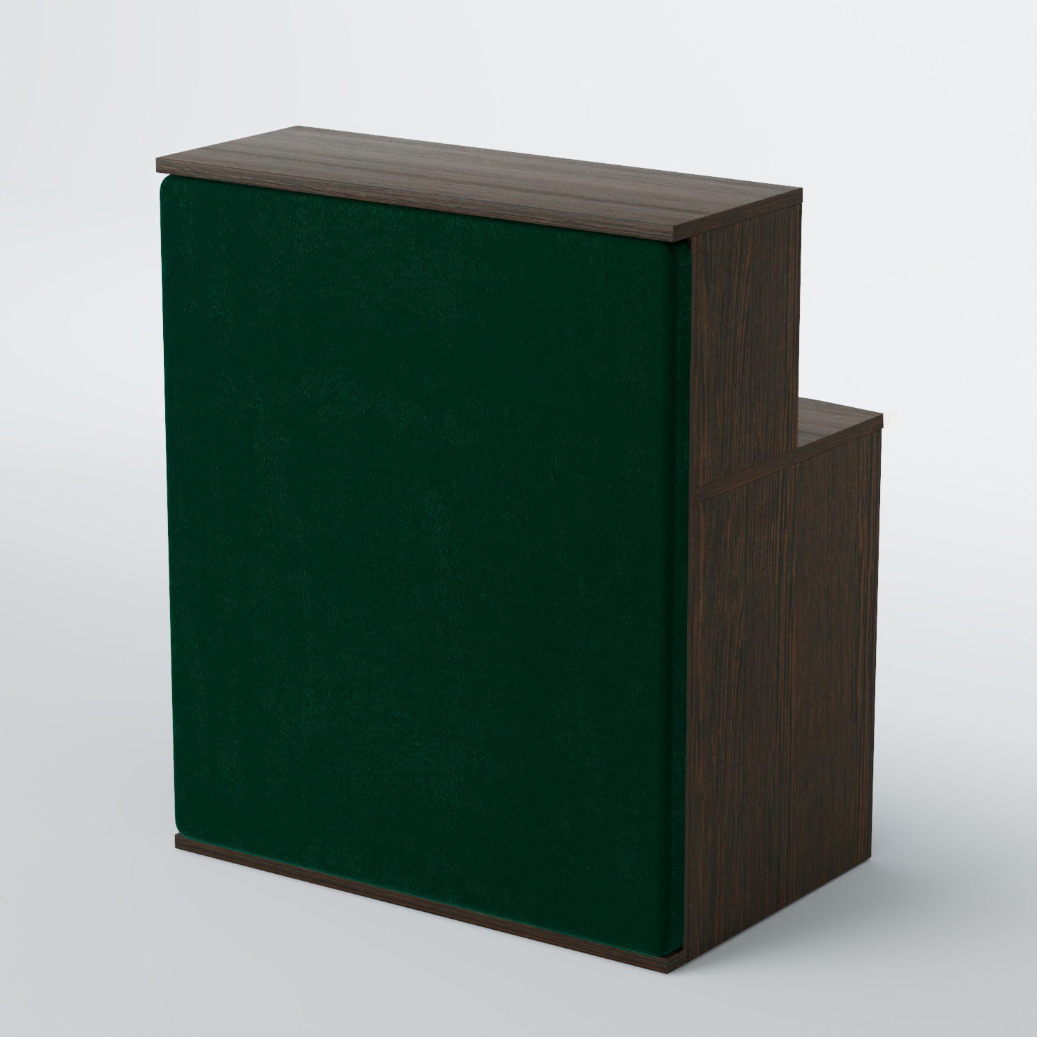 Ресепшен БАРХАТ СЕРЫЙ ПЕРЛАМУТР №1 (ровная поверхность) Дуб Венге  + Велюр Tiffany 10 Dk. Green