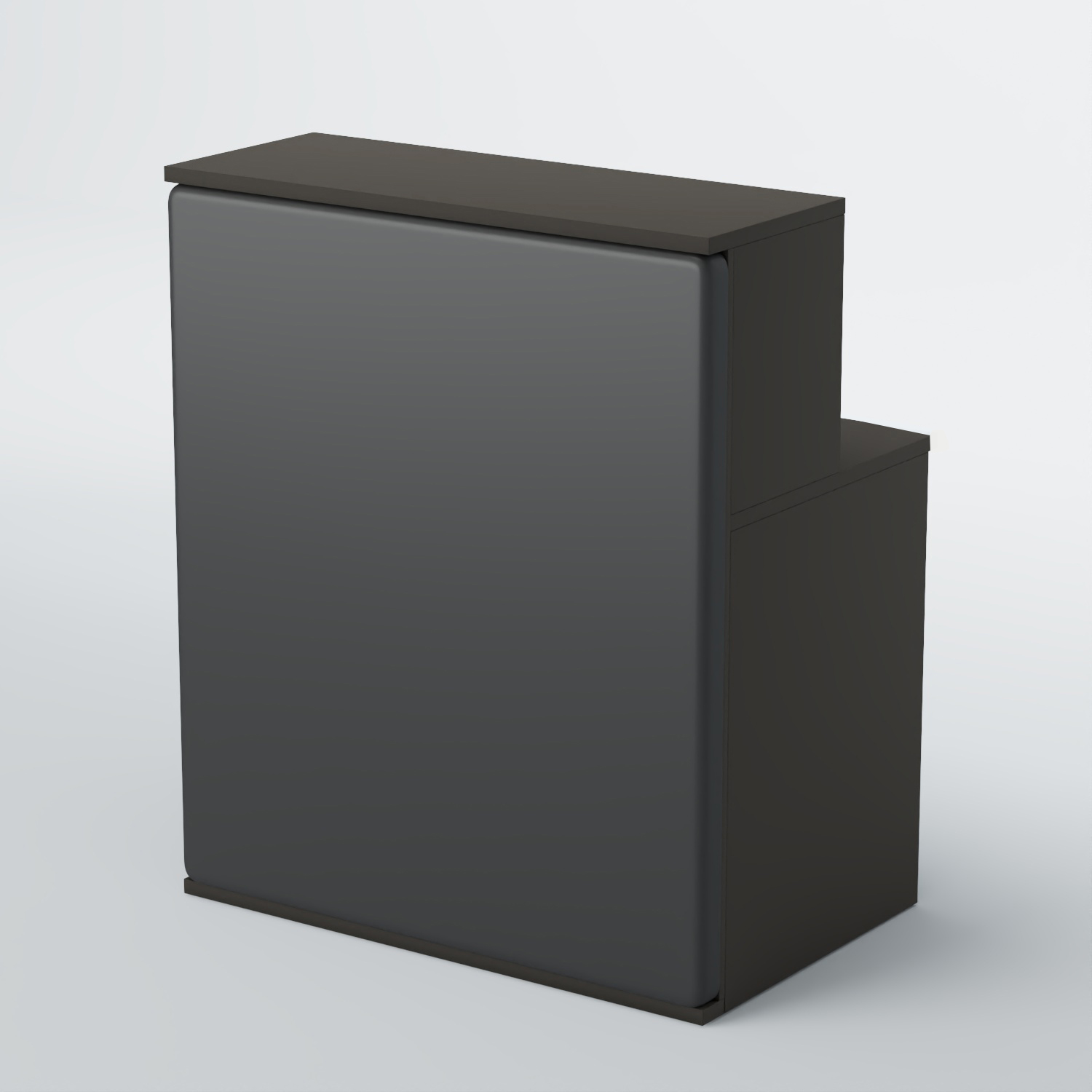 Ресепшен БАРХАТ СЕРЫЙ ПЕРЛАМУТР №1 (ровная поверхность) Черный + Экокожа черная