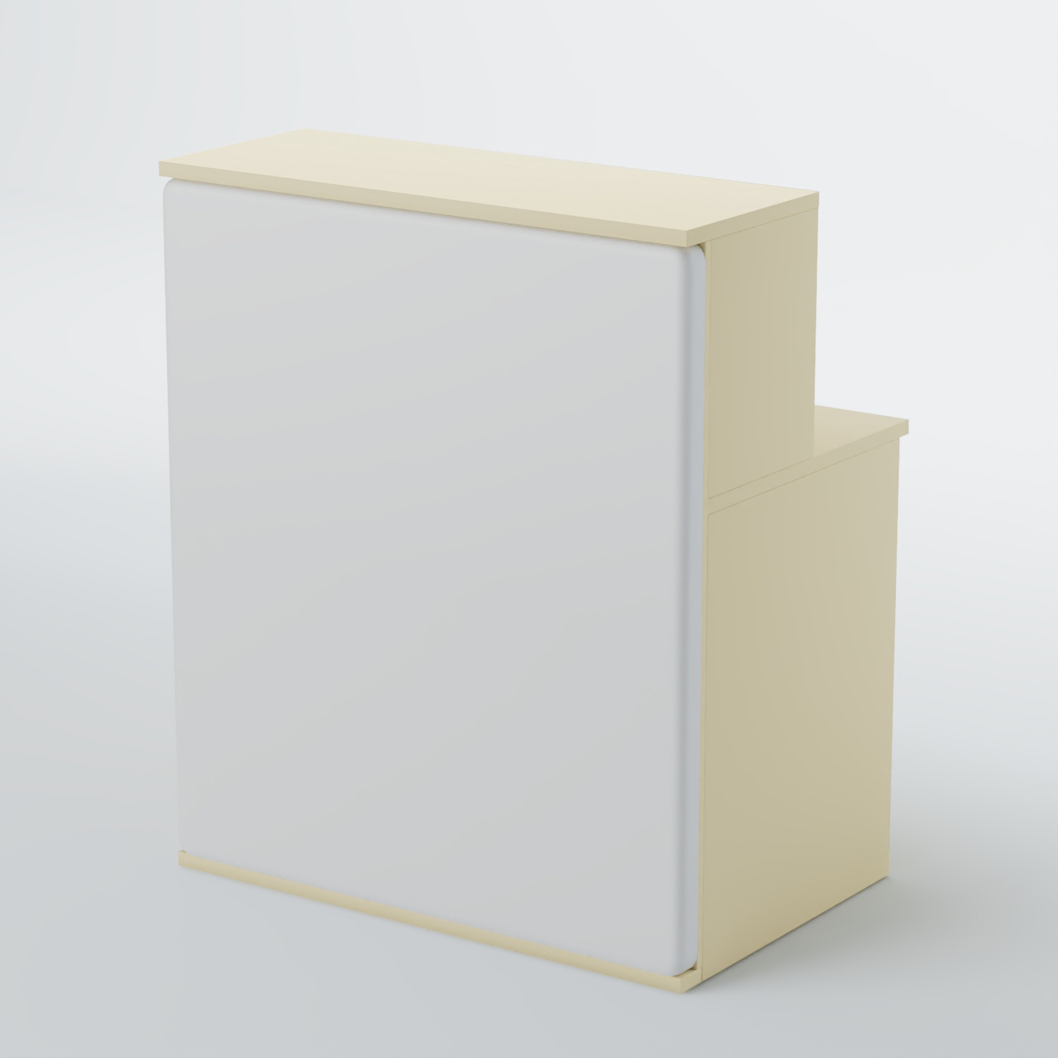 Ресепшен БАРХАТ СЕРЫЙ ПЕРЛАМУТР №1 (ровная поверхность) Крем вайс + Экокожа белая