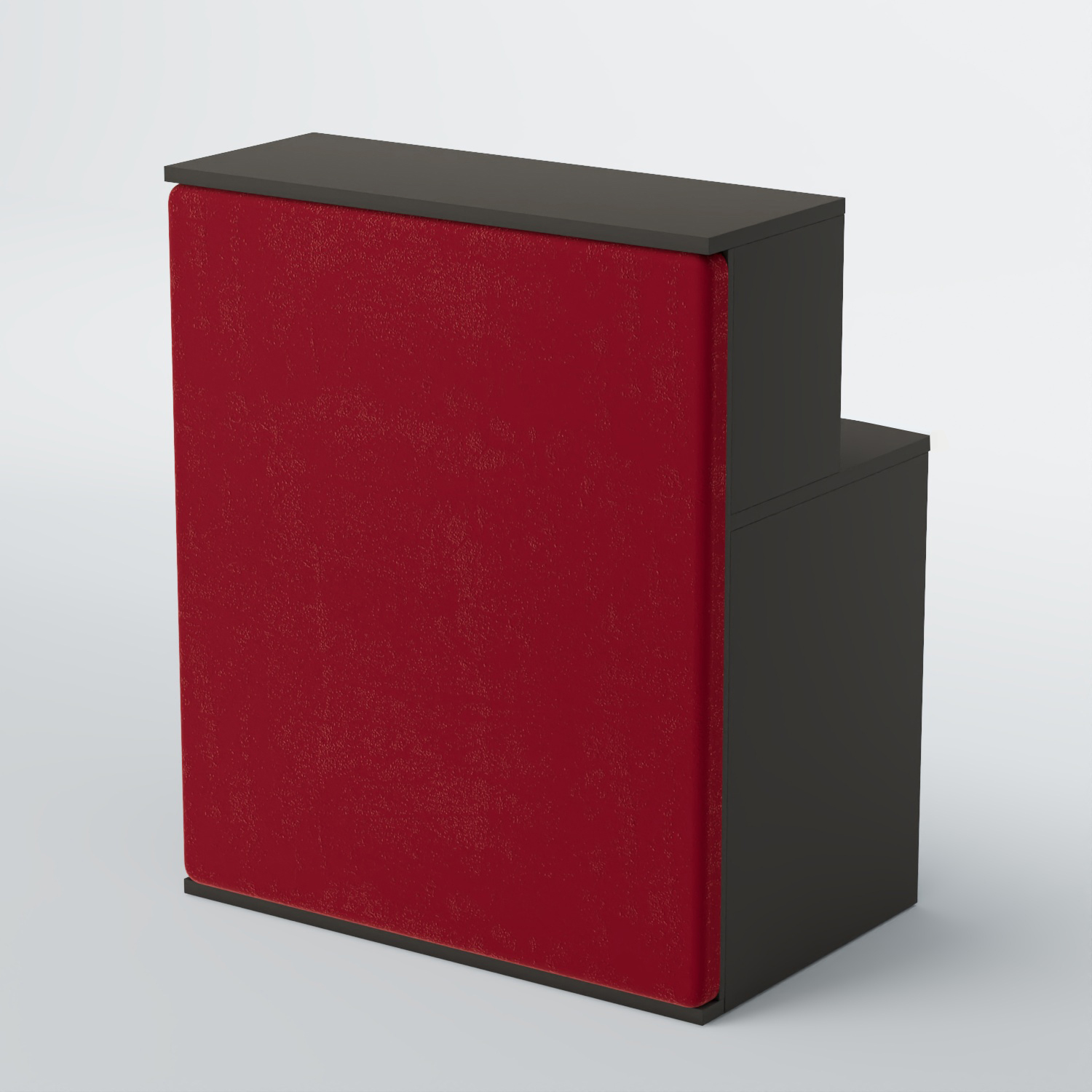 Ресепшен БАРХАТ СЕРЫЙ ПЕРЛАМУТР №1 (ровная поверхность) Черный + 07 Dk. Red Велюр