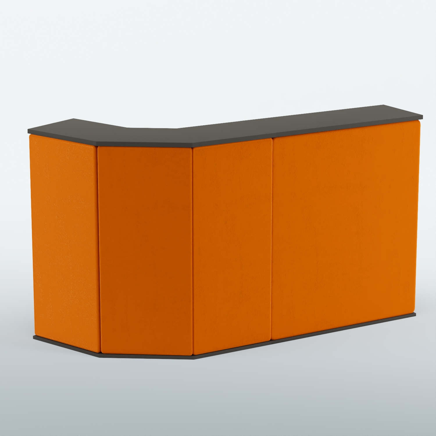 Ресепшен Г-образный БАРХАТ СЕРЫЙ ПЕРЛАМУТР №1 (ровная поверхность) Черный + 08 Mustard