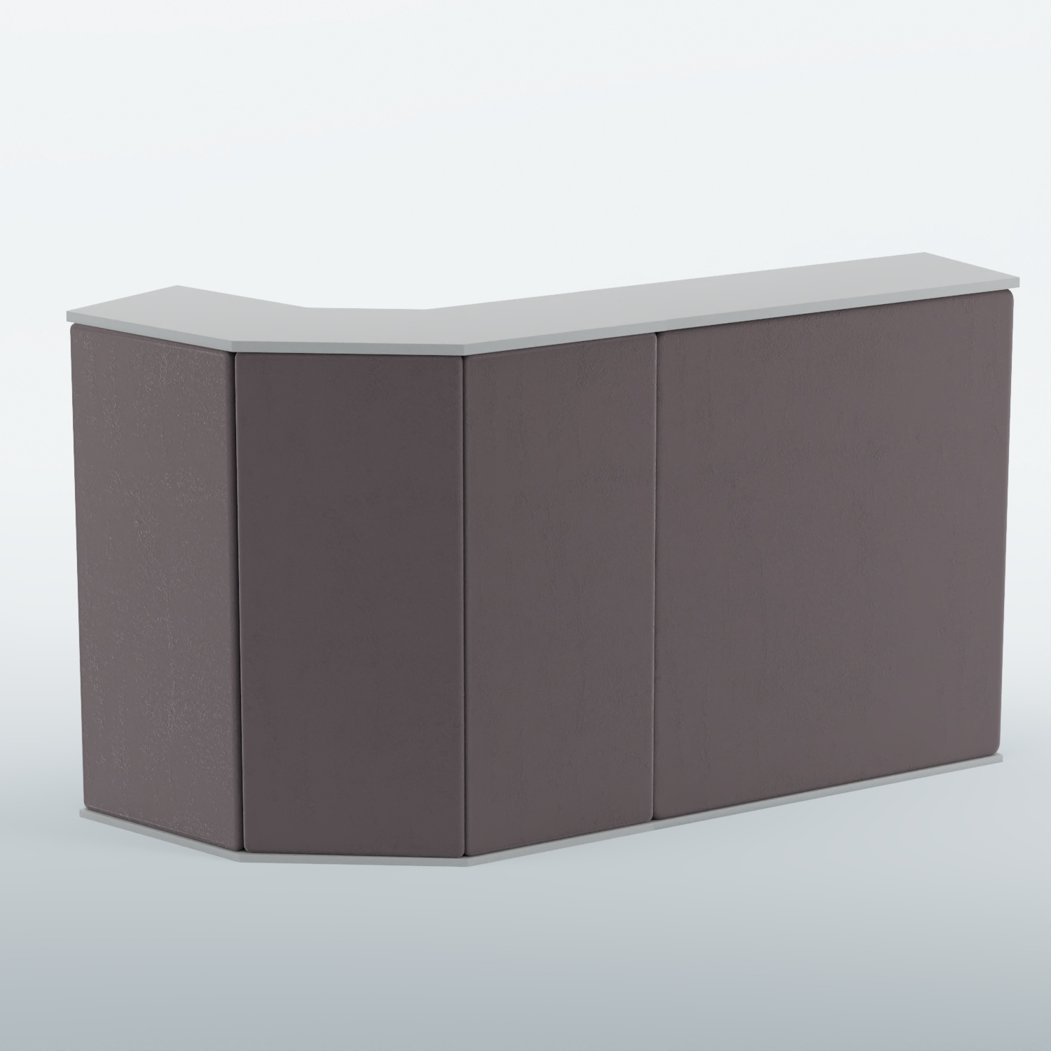 Ресепшен Г-образный БАРХАТ СЕРЫЙ ПЕРЛАМУТР №1 (ровная поверхность) Серый + 16 Grey