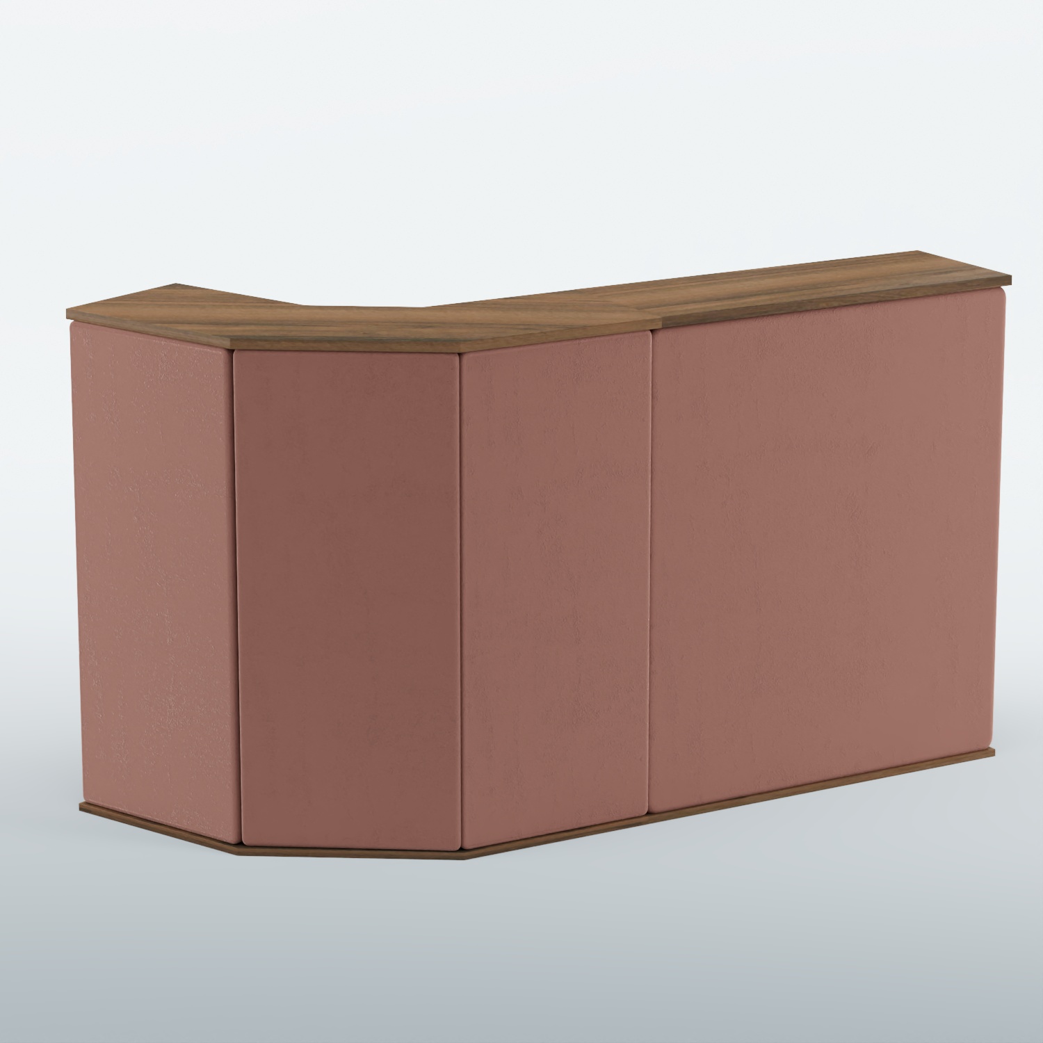 Ресепшен Г-образный БАРХАТ СЕРЫЙ ПЕРЛАМУТР №1 (ровная поверхность) Орех + 03 Mika