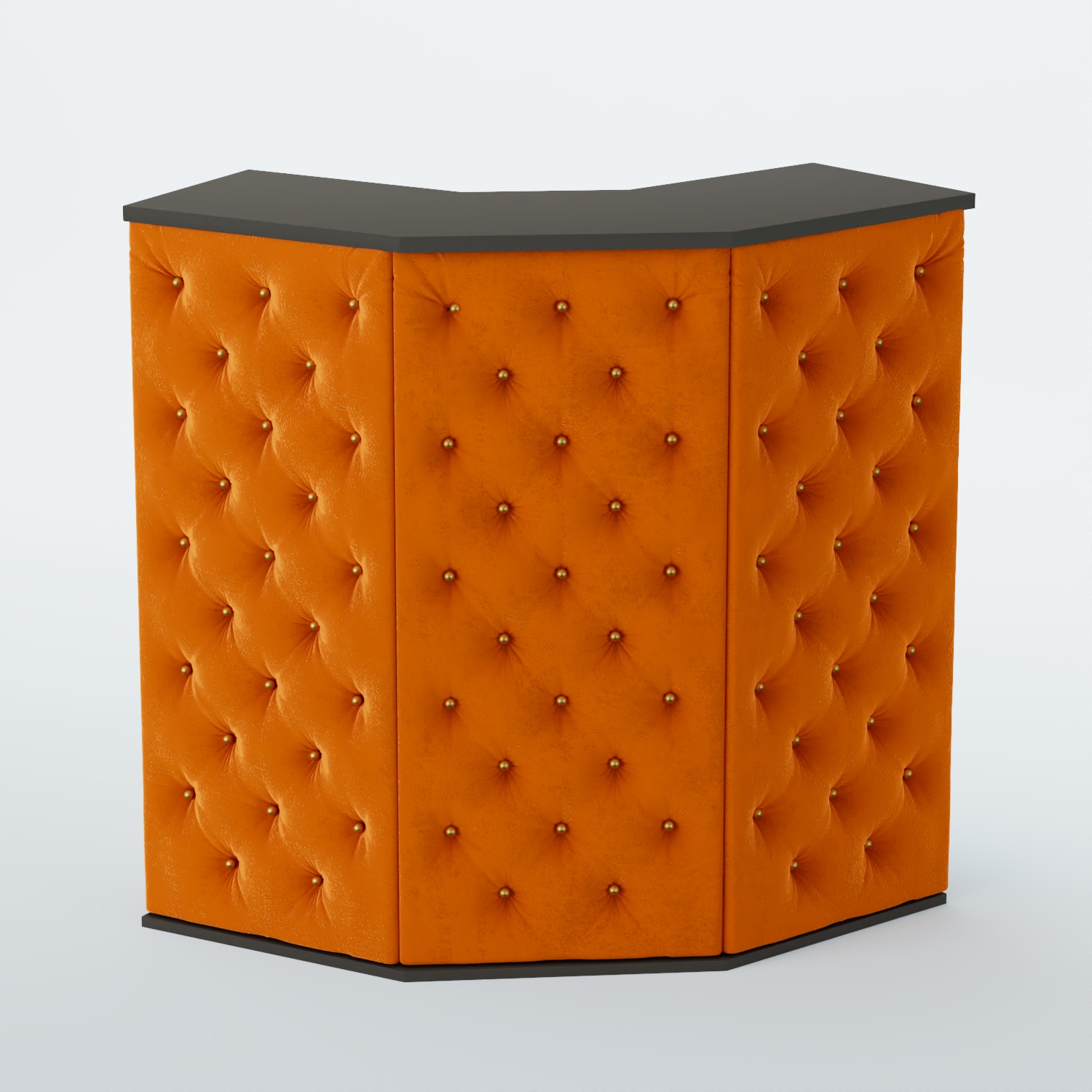 Ресепшен угловой БАРХАТ СЕРЫЙ ПЕРЛАМУТР №4 (ровная поверхность) Черный + 08 Mustard