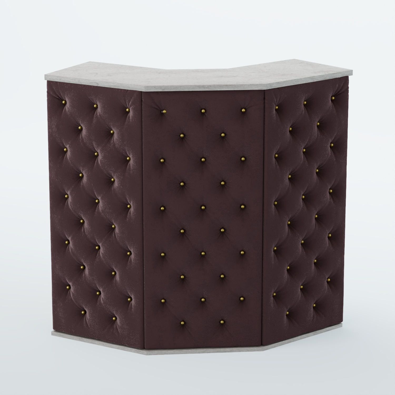 Ресепшен угловой БАРХАТ СЕРЫЙ ПЕРЛАМУТР №4 (ровная поверхность) Бетон Чикаго + 17 Elephant