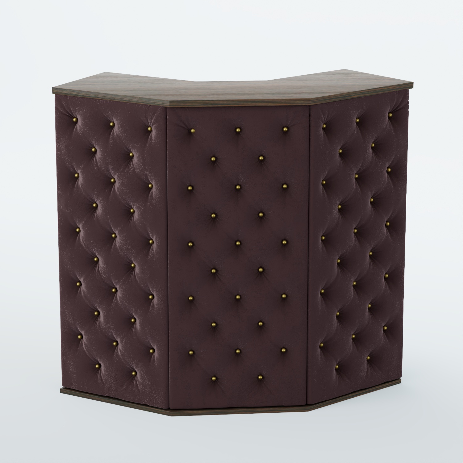 Ресепшен угловой БАРХАТ СЕРЫЙ ПЕРЛАМУТР №4 (ровная поверхность) Дуб Венге + 17 Elephant