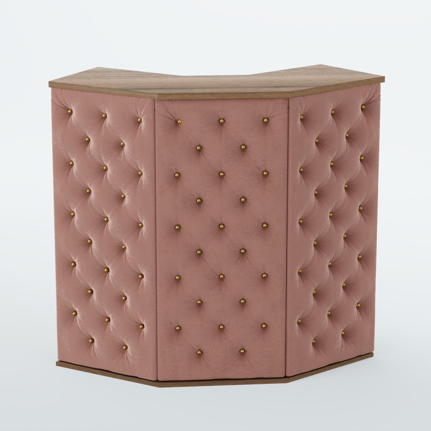 Ресепшен угловой БАРХАТ СЕРЫЙ ПЕРЛАМУТР №4 (ровная поверхность) Орех + 03 Mika