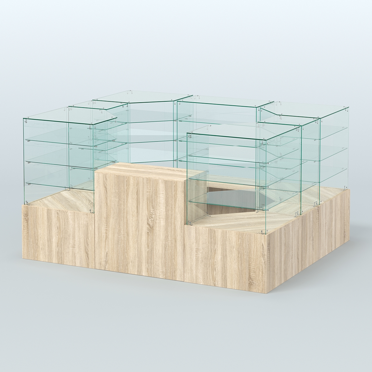 Павильон ИСТРА в центр зала №1 (открытый) (4, 94 кв.м) Дуб сонома