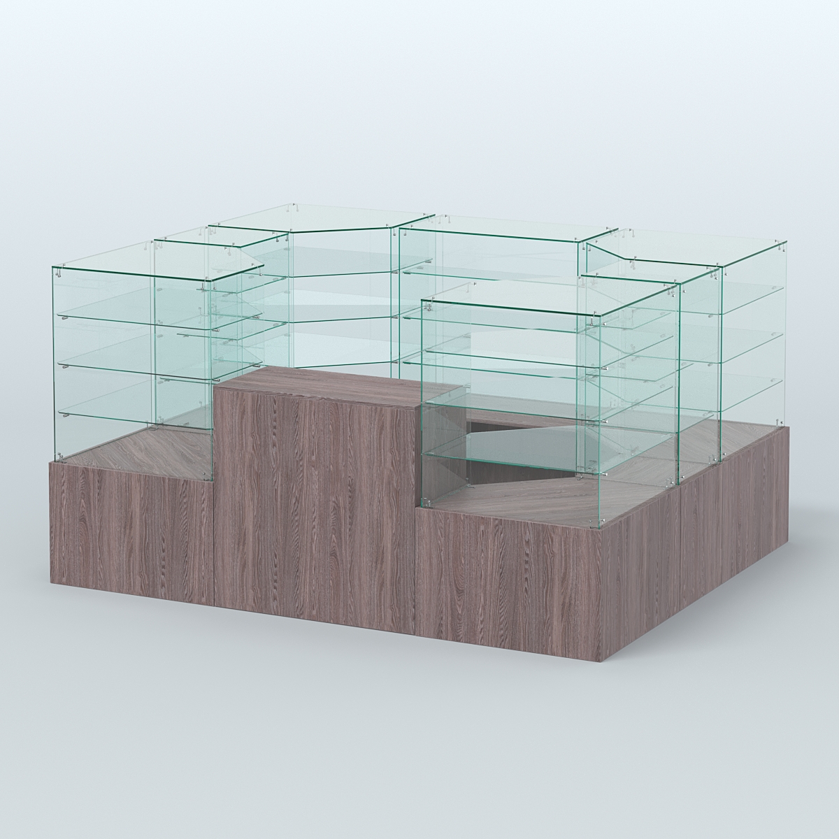 Павильон ИСТРА в центр зала №1 (открытый) (4, 94 кв.м) Ясень Анкор темный