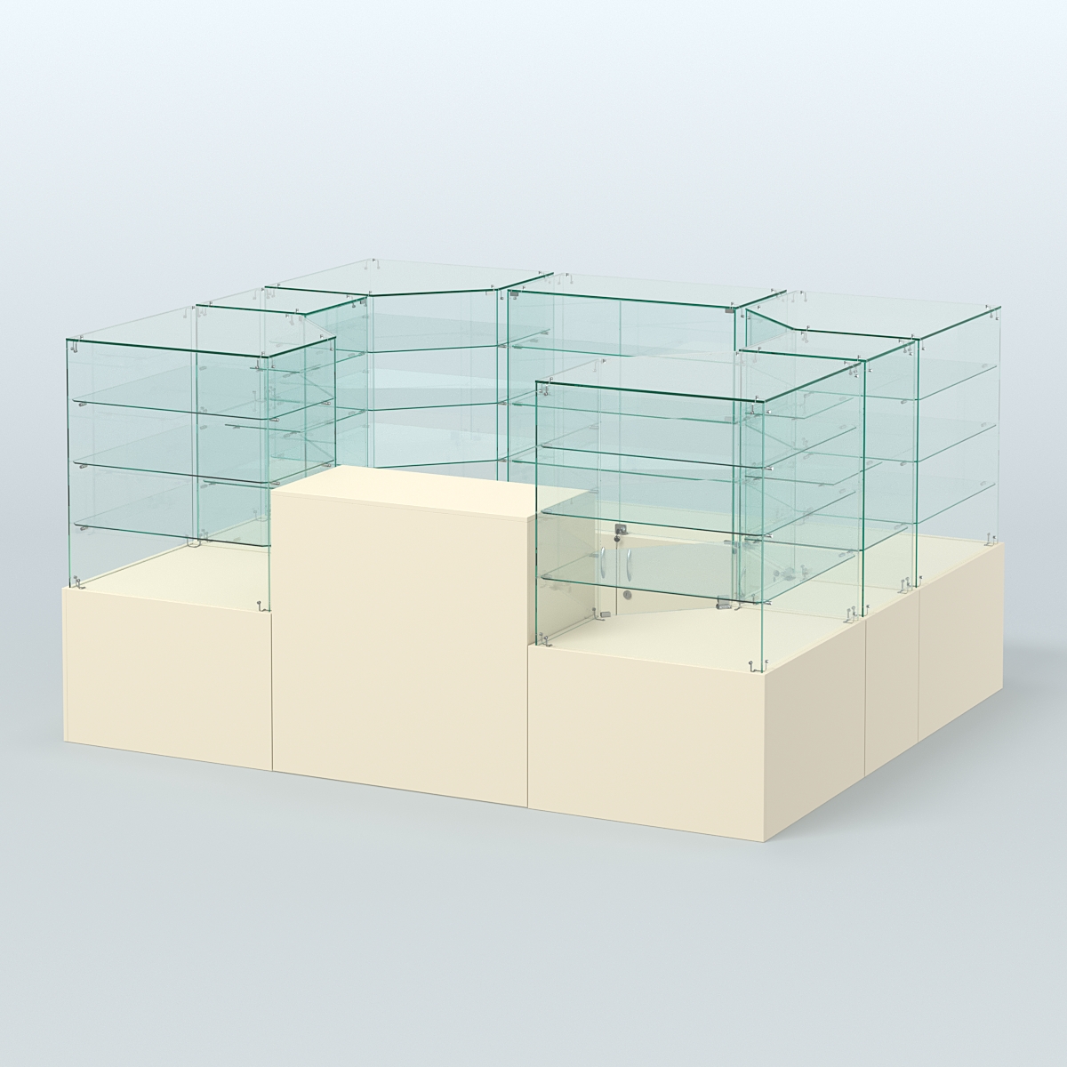 Павильон ИСТРА в центр зала №1а (закрытый) (4, 94 кв.м) Крем Вайс