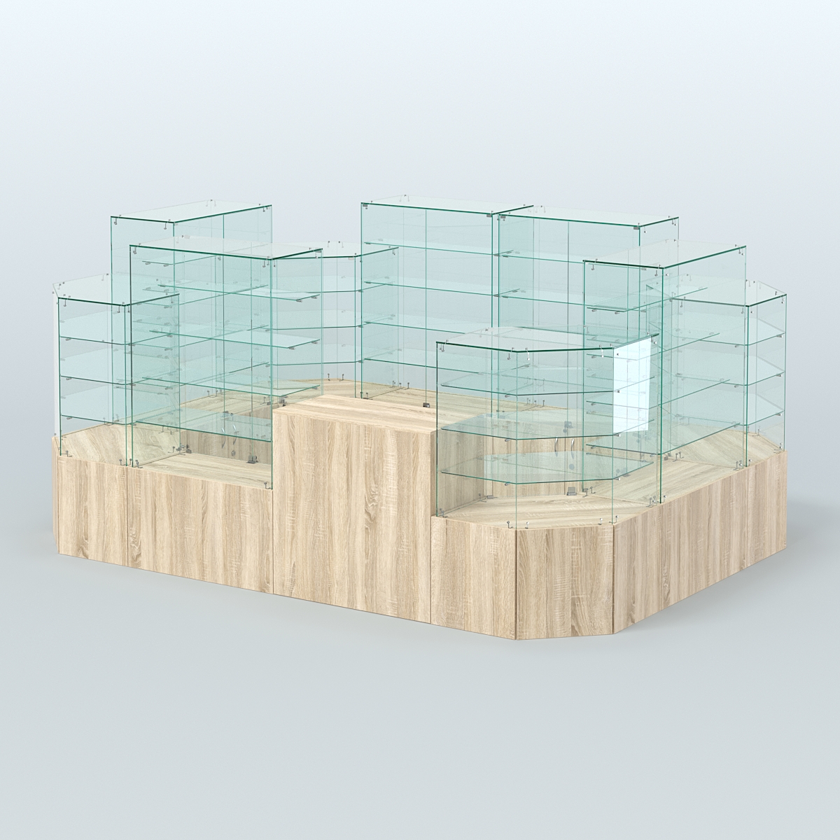 Павильон ИСТРА в центр зала №3а (закрытый) (8, 26 кв.м) Дуб сонома