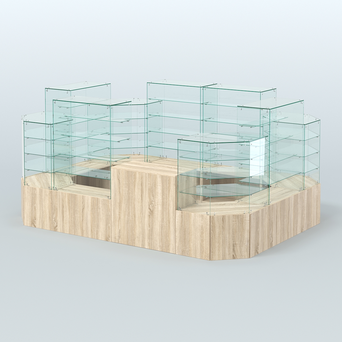 Павильон ИСТРА в центр зала №3 (открытый) (8, 26 кв.м) Дуб сонома