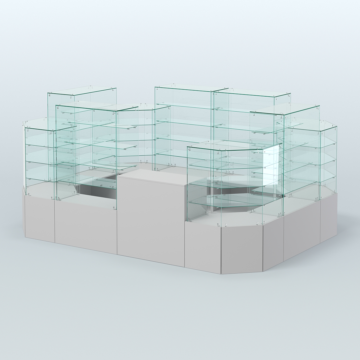 Павильон ИСТРА в центр зала №3 (открытый) (8, 26 кв.м) Серый