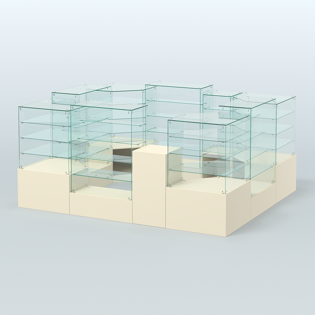 Павильон ИСТРА в центр зала №4 (открытый) (7, 15 кв.м) Крем Вайс