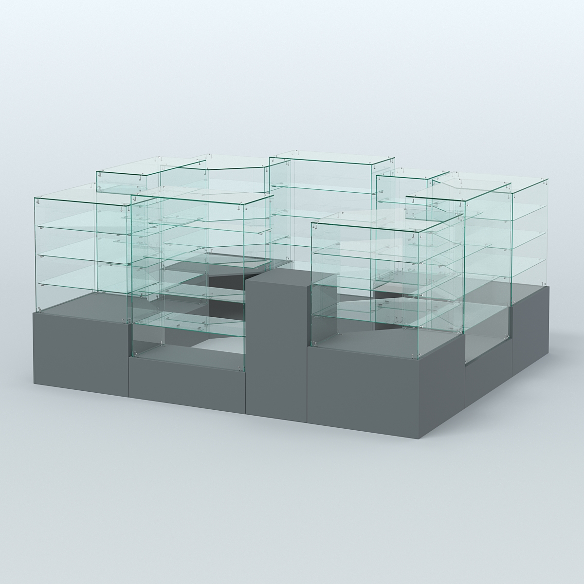 Павильон ИСТРА в центр зала №4 (открытый) (7, 15 кв.м) Темно-Серый