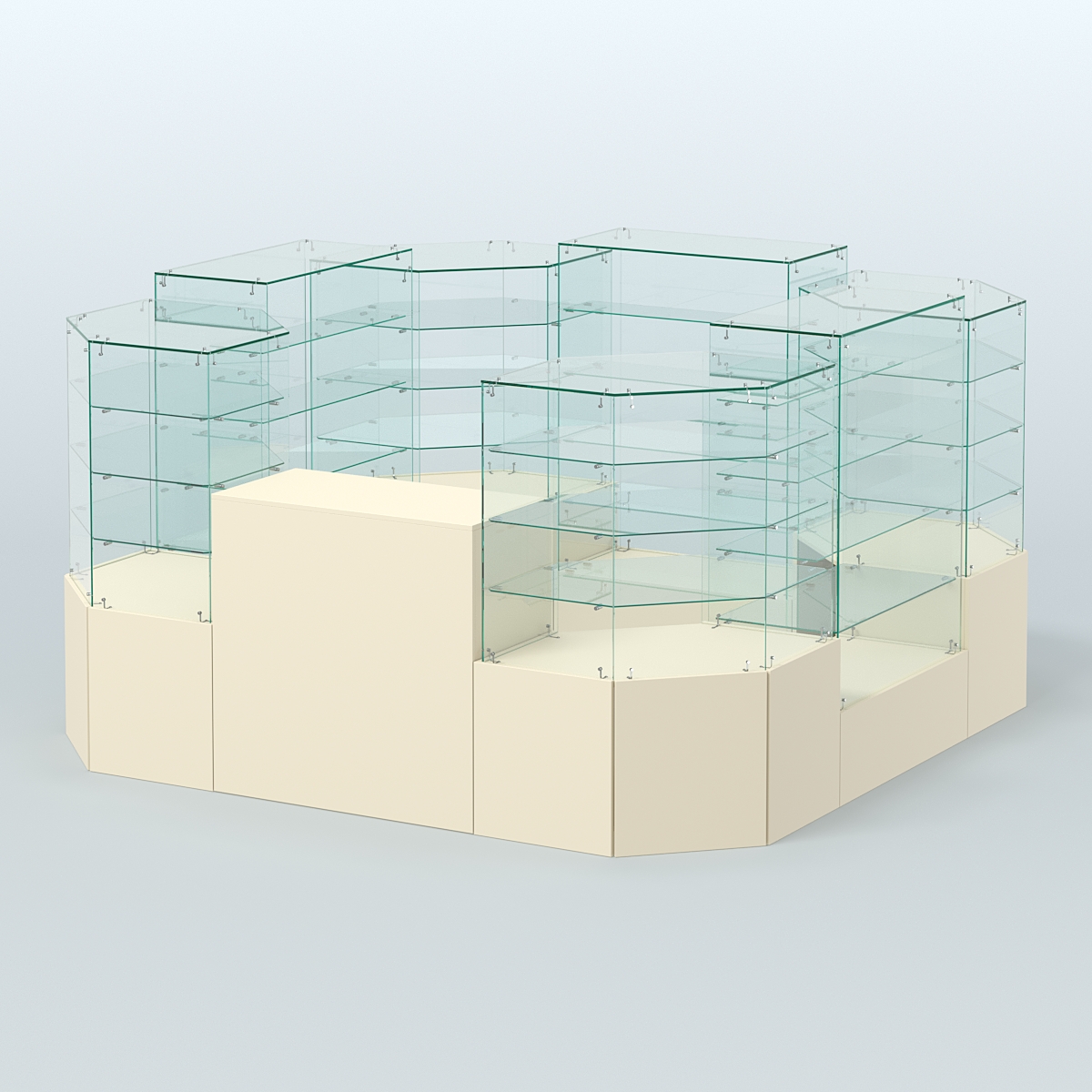 Павильон ИСТРА в центр зала №5 (открытый) (6, 05 кв.м) Крем Вайс