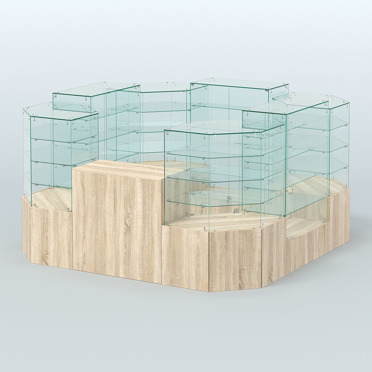 Павильон ИСТРА в центр зала №5а (закрытый) (6, 05 кв.м) Дуб сонома